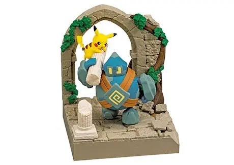 BLIND BOX REMENT JAPAN ORI POKEMON DIORAMA COLLECTION OLD CASTLE RUINS - PIKACHU & GOLET