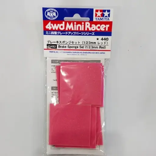ACCESSORIES MINI 4 WD TAMIYA 15492 BRAKE SPONGE SET 1/2/3MM RED